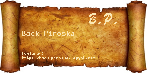 Back Piroska névjegykártya